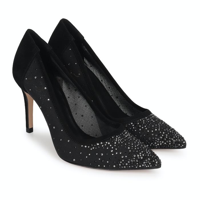 women black diamante court heels