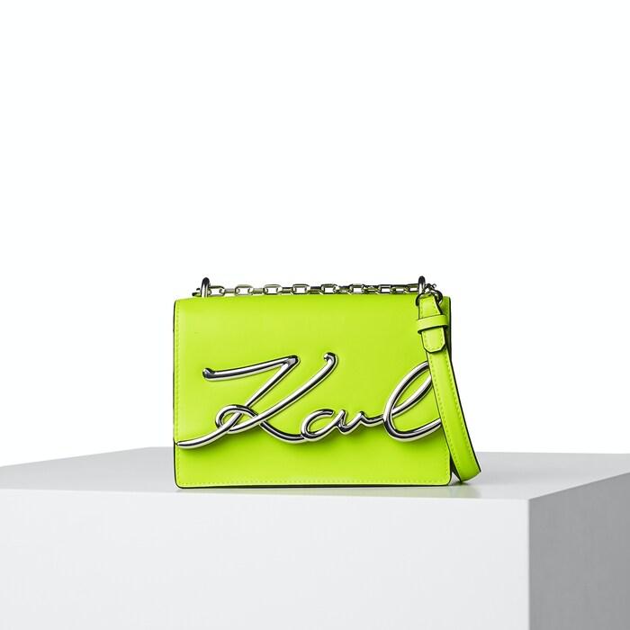 women lime signature small shoulder bag