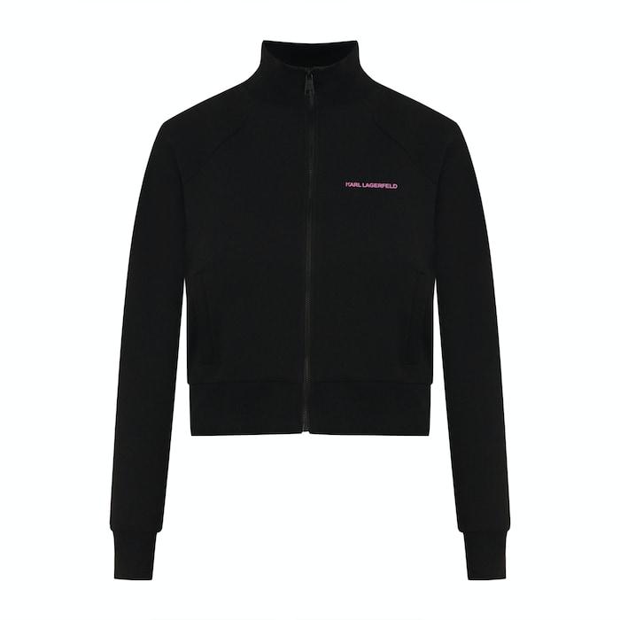 women black big back logo front-zip sweatshirt