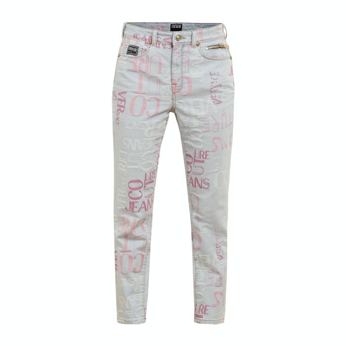 women ice-wash graffiti skinny denim jeans