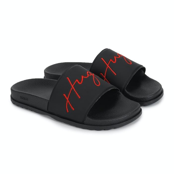 men black hugo branding sliders