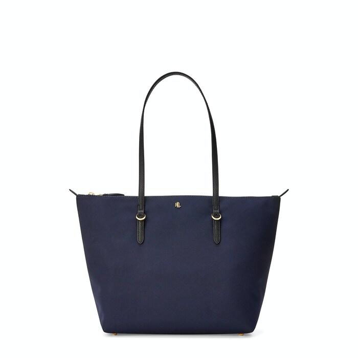 women navy nylon small tote