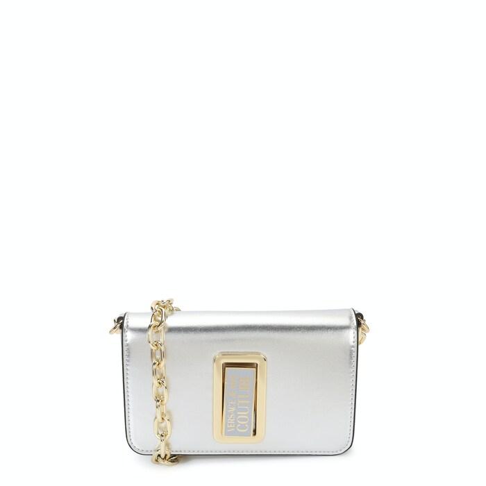 women silver rope handle crossbody bag with vjc clasp