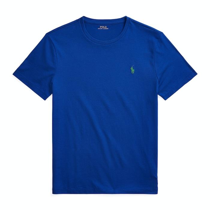 men royal blue custom slim fit jersey crewneck t-shirt