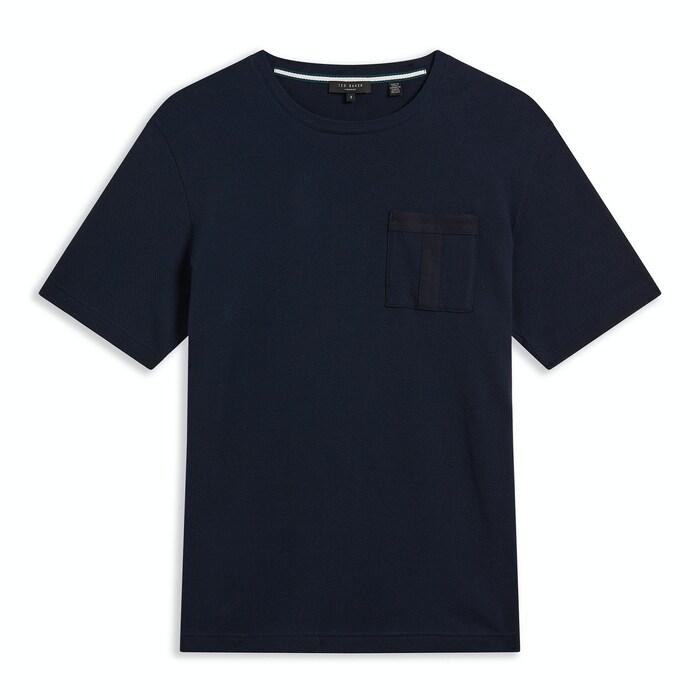 men navy short sleeve t-shirt with t pocket