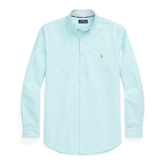 men sky blue custom fit oxford shirt