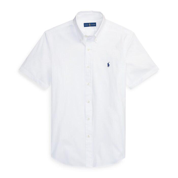 men white custom fit stretch poplin shirt