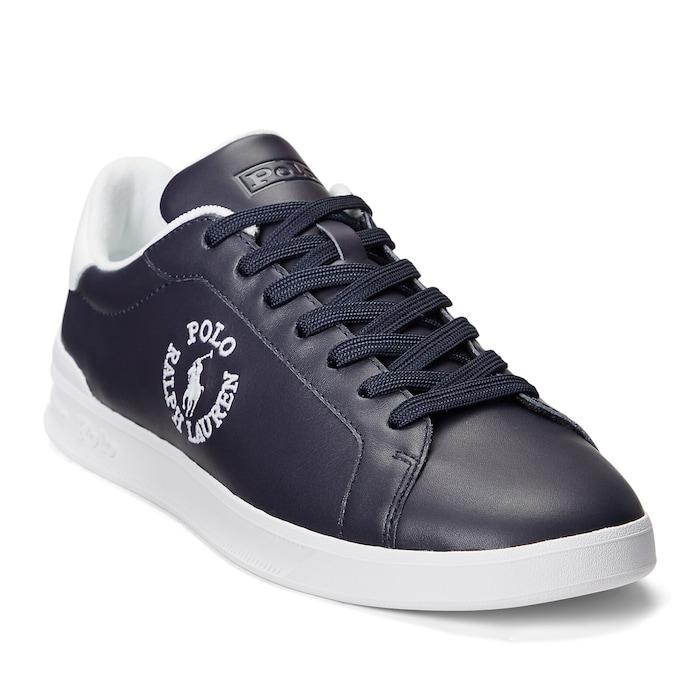 men navy side branding sneakers