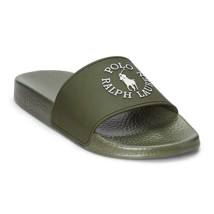 men olive logo sliders