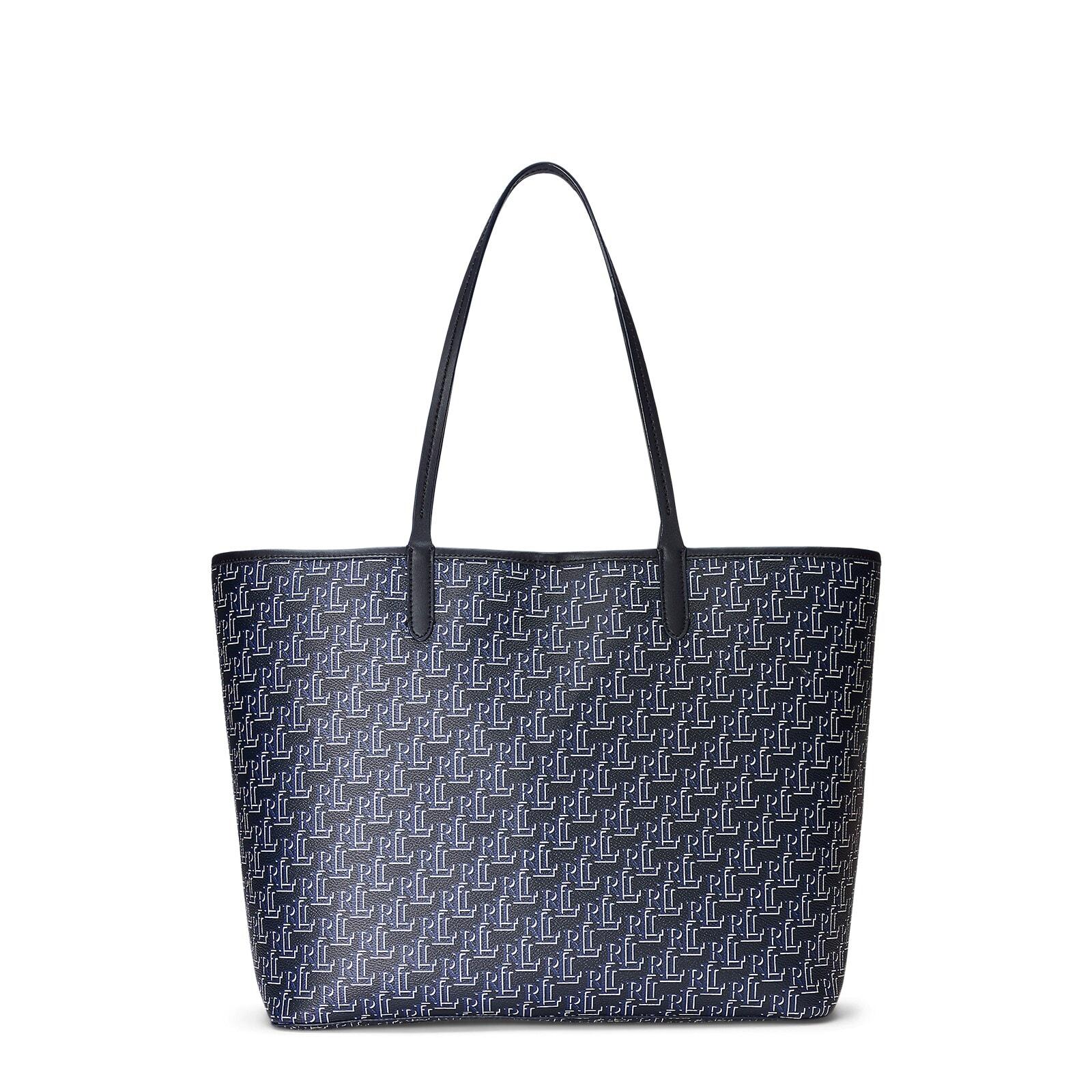 women navy coated canvas medium collins tote