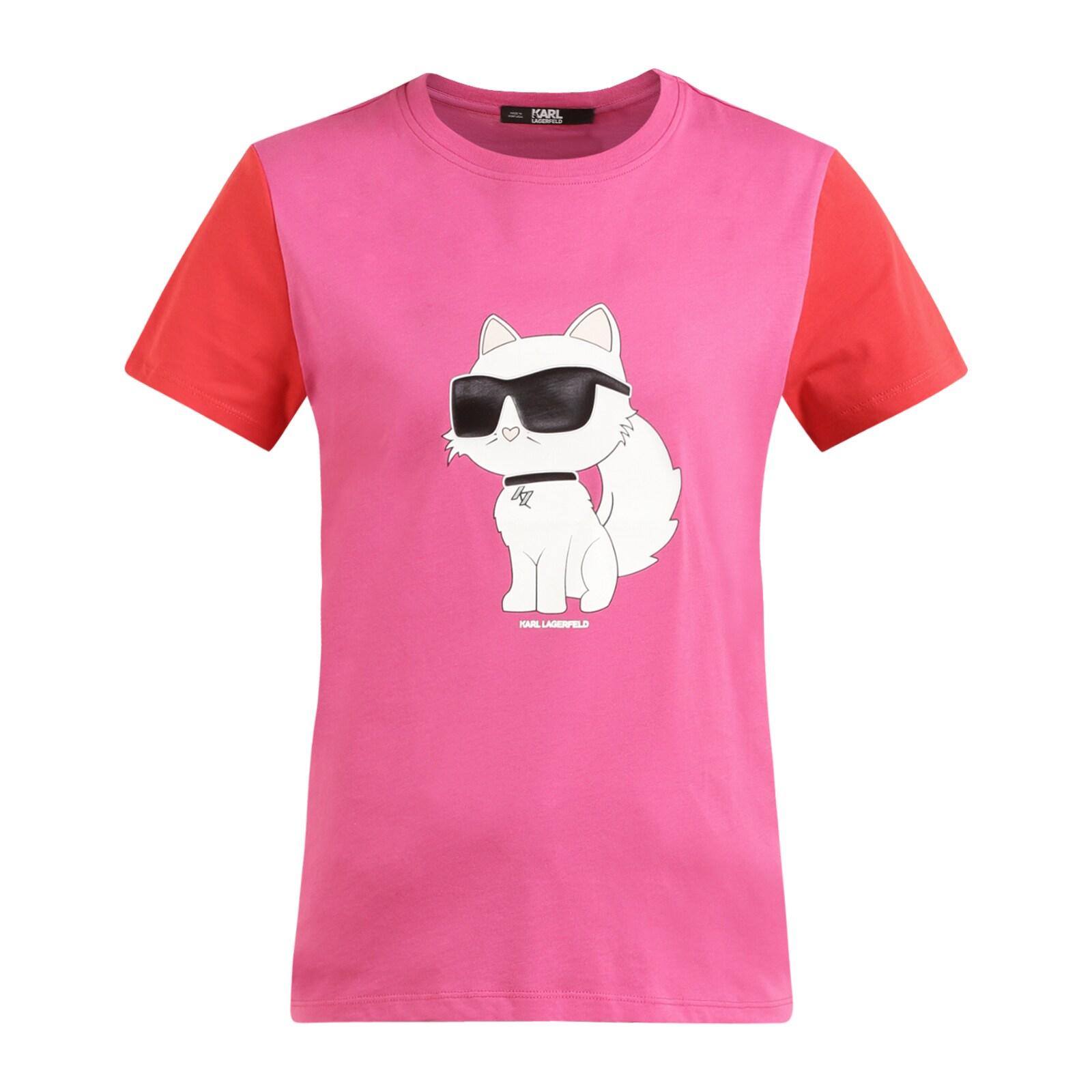 women fuchsia colourblocked ikonik chaupette t-shirt