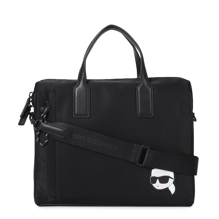 men black ikonik logo laptop bag