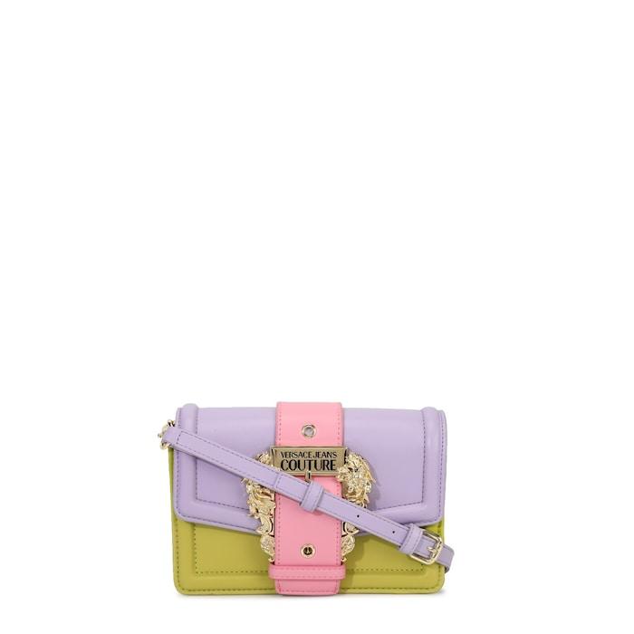 women multicoloured colourblocked small crossbody bag with buckle