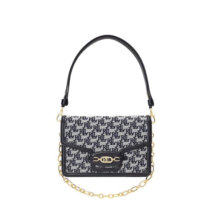 women navy monogram jacquard medium sydnee bag