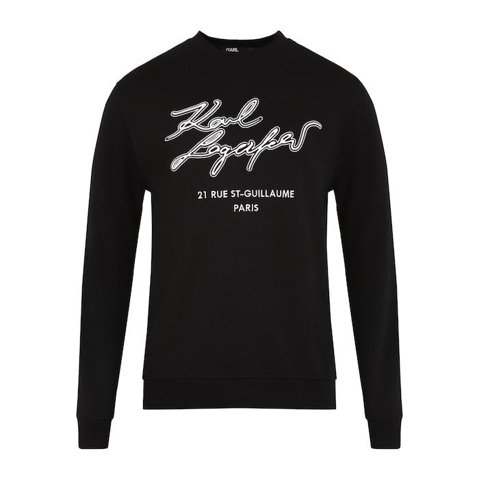 men black two-tone embroidered signature sweatshirt