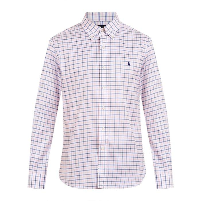 men white chequered slim-fit shirt