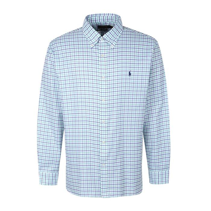 men light green chequered shirt