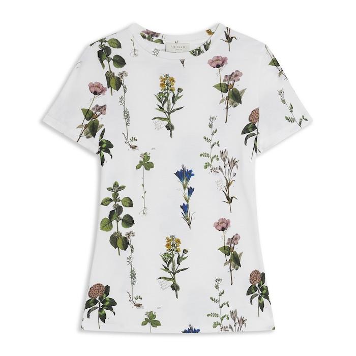 women white botanical bouquet print t-shirt