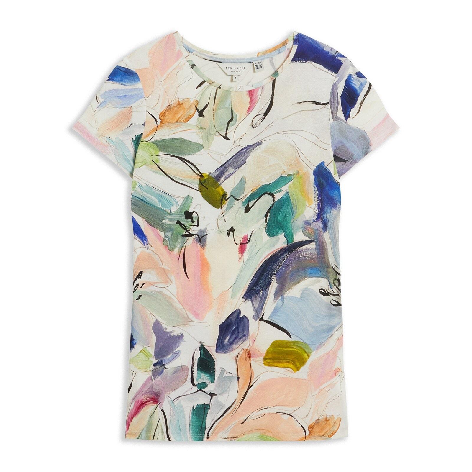 women white magnolia art print t-shirt