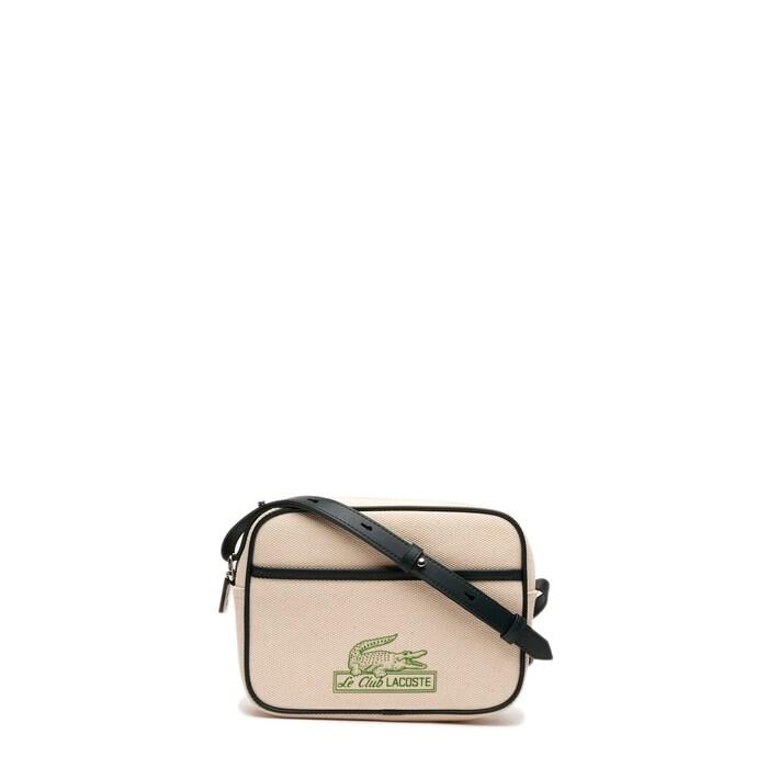 women lacoste print front shoulder bag