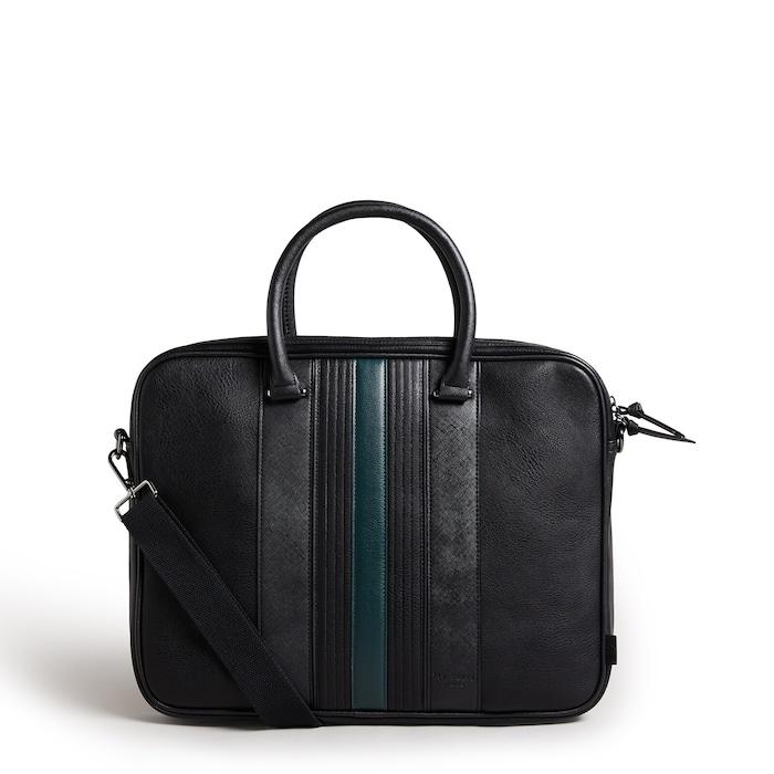 men black striped document bag