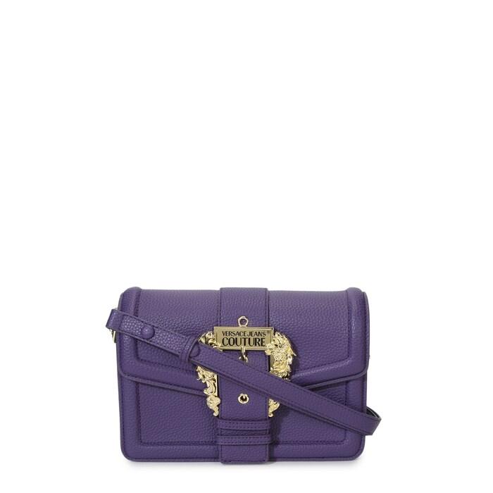 women purple solid pu vjc crossbody bag with buckle