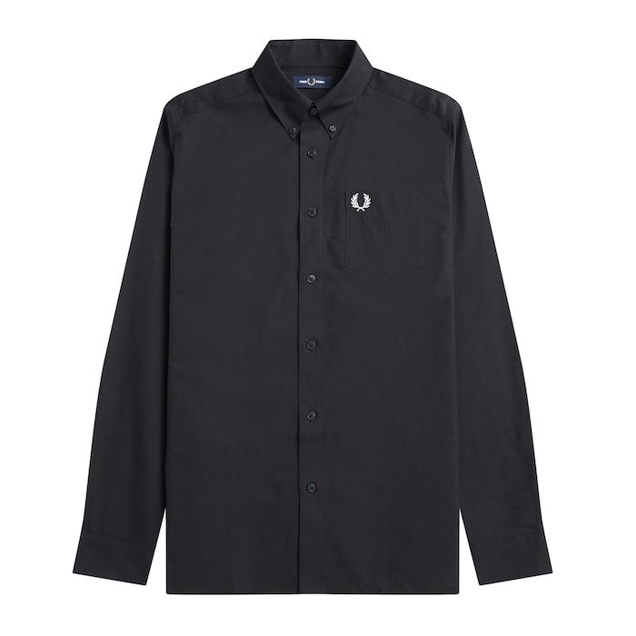 men black oxford shirt with chest pocket