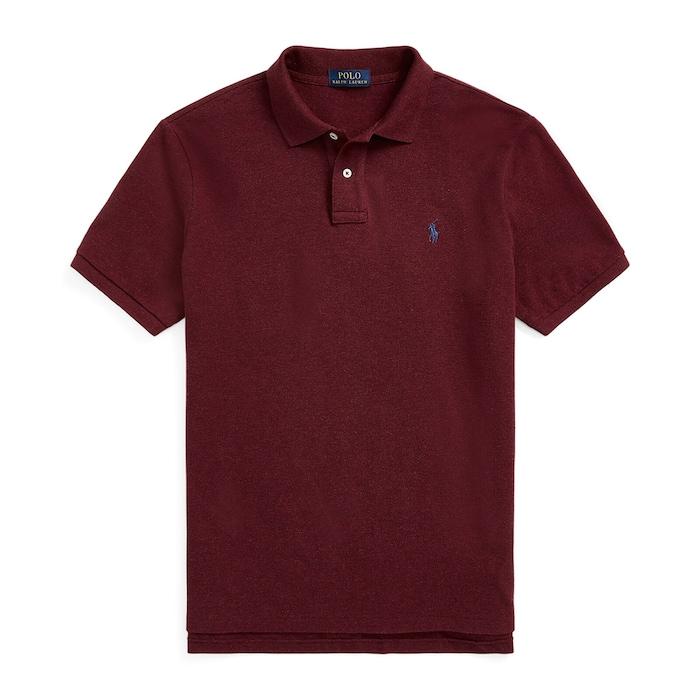 men wine custom slim fit mesh polo