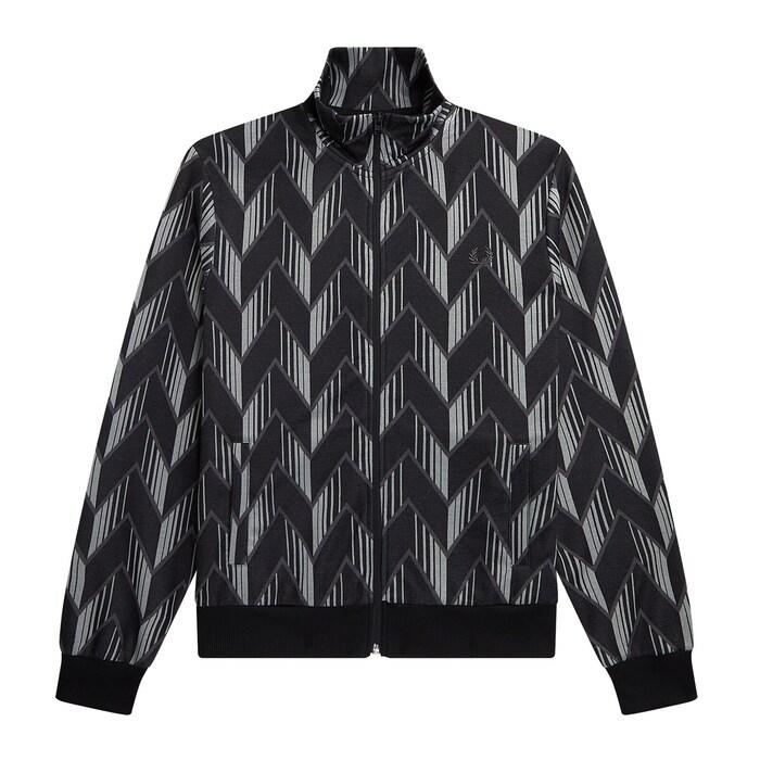 men black chevron striped track jacket