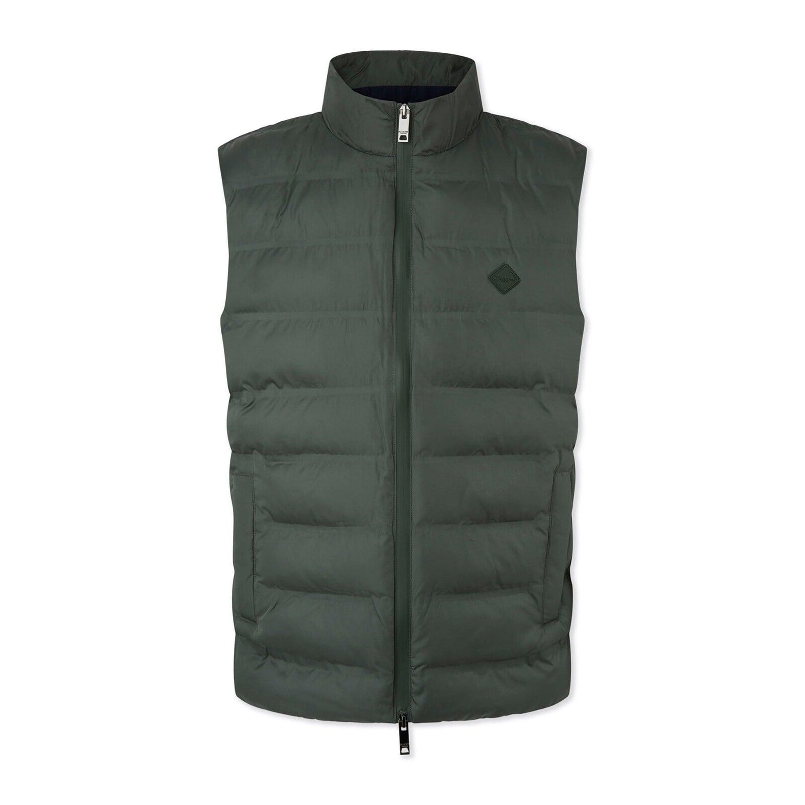 men dark green solid padded gilet