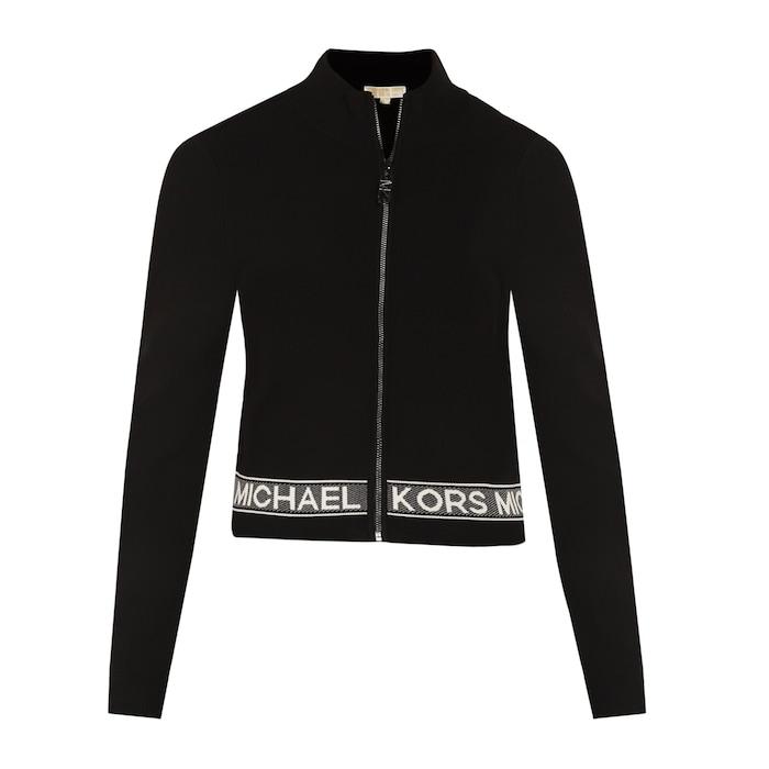 women black mock-neck zipper jacket