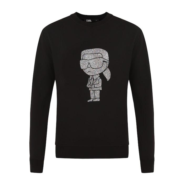 men black crystals karl doll sweatshirt