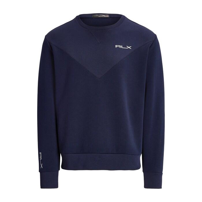 men navy logo double-knit sweatshirt