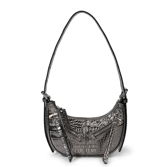 women grey croc vjc shoulder bag