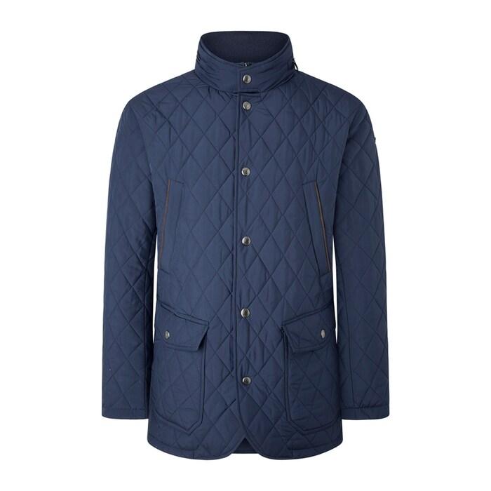 men navy quilted paddock jacket