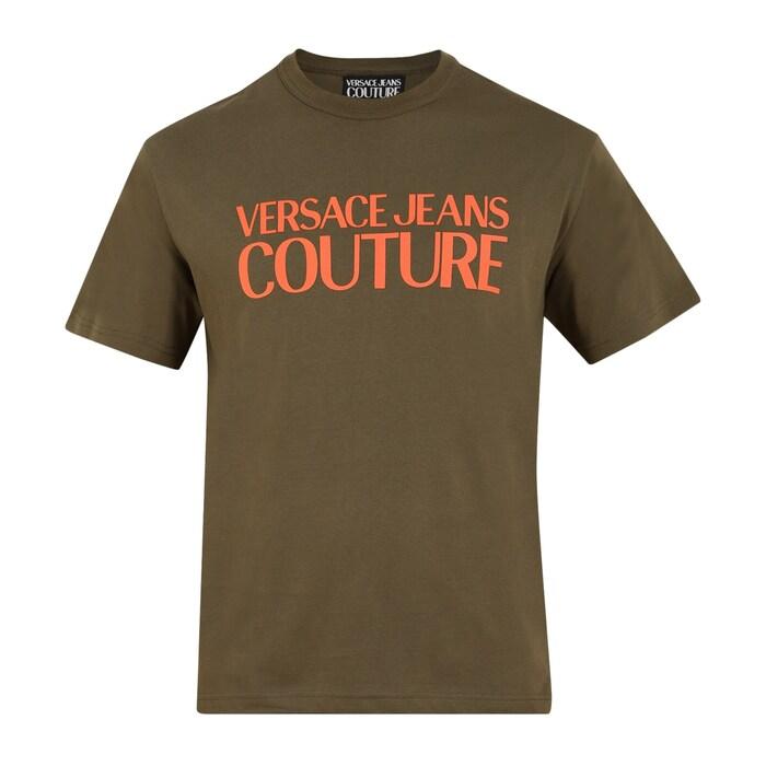 men olive front vjc branding t-shirt