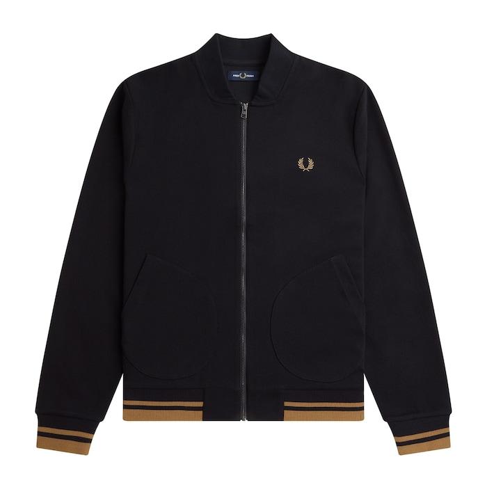 men black tipped detail track jacket