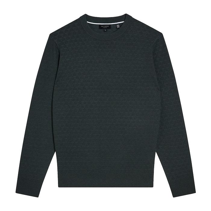 men green all-over t-knit jumper