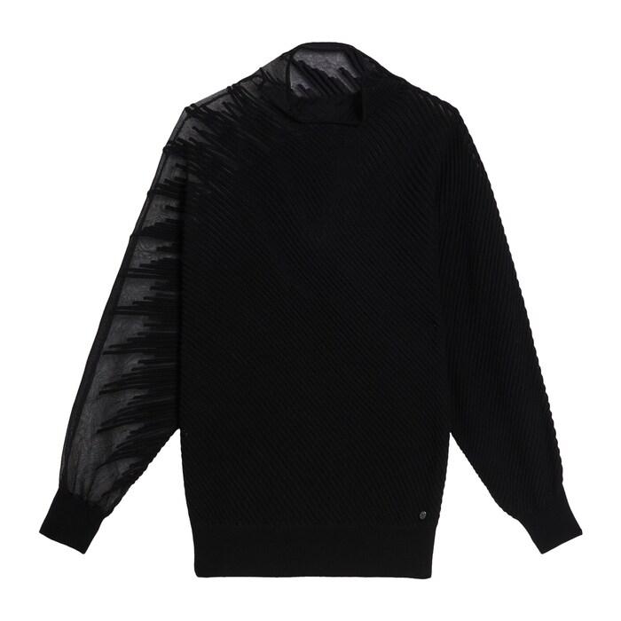 women black devore stripe jumper