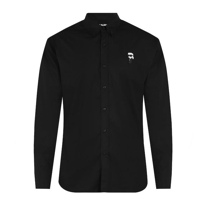 men black solid chest doll shirt