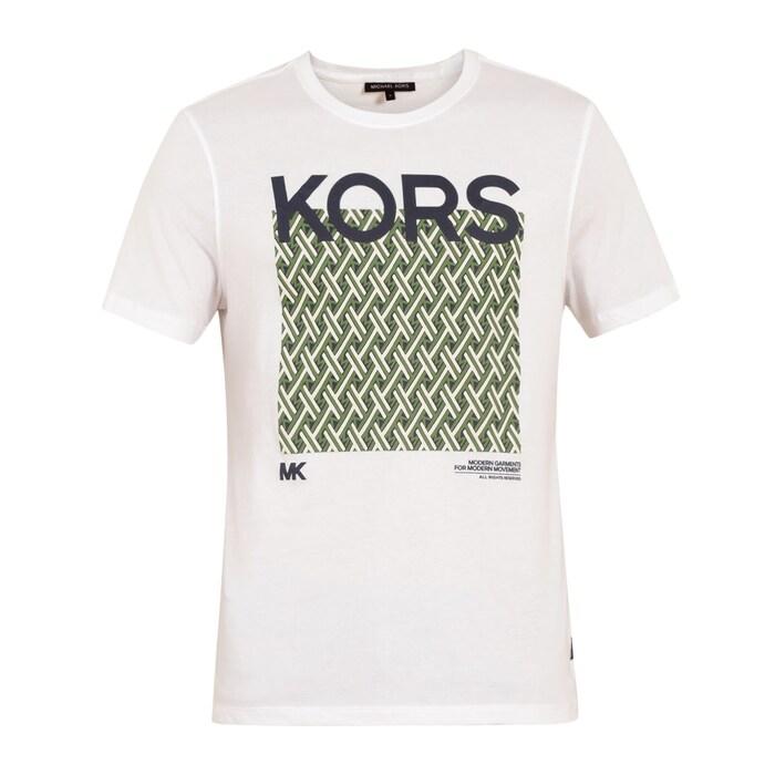 men white geometric mk chest logo t-shirt