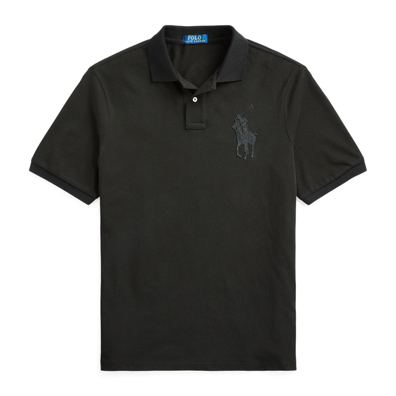 men black classic fit leather big pony polo