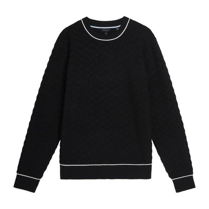 men black chevron knit jumper