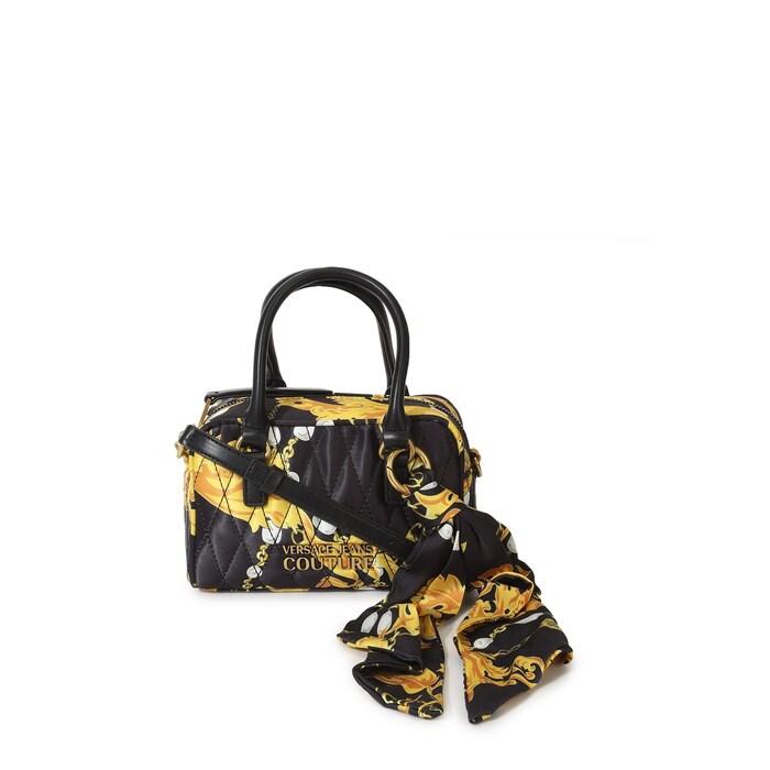 women black baroque printed mini bauletto satchel bag