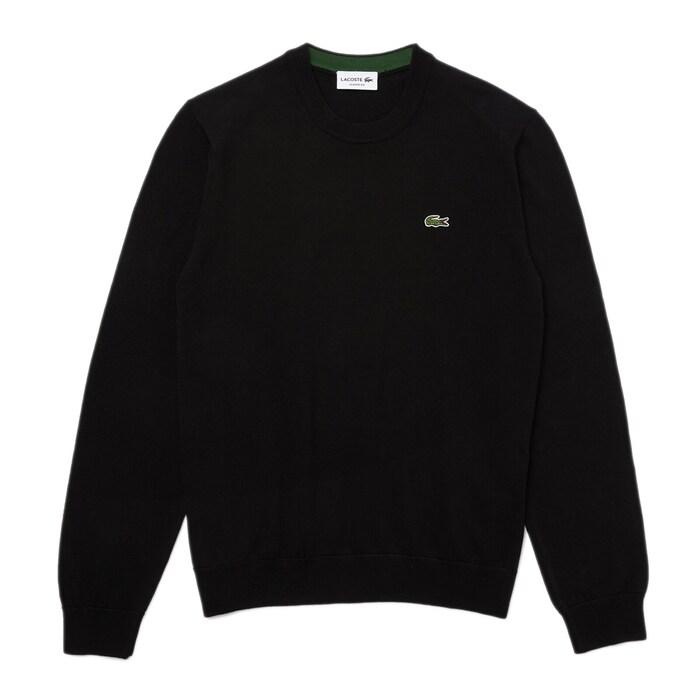 men black organic cotton crew neck sweater