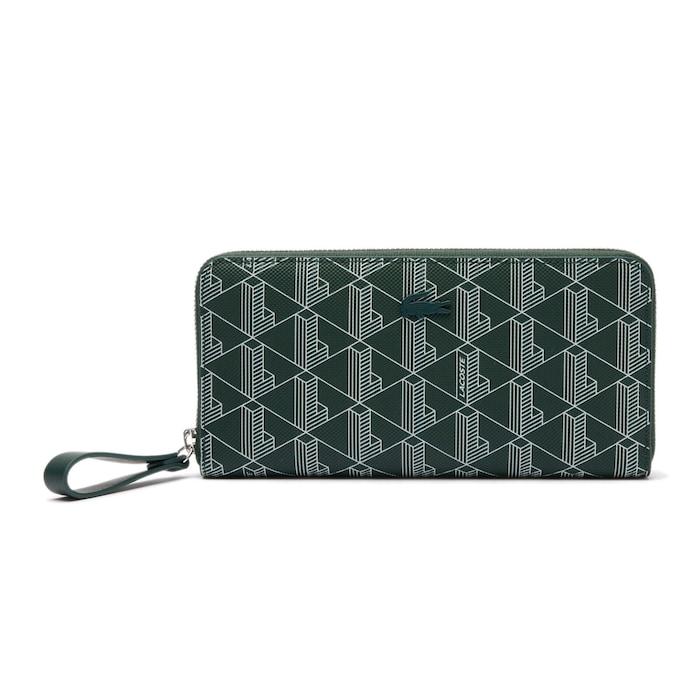 women  monogram print zip wallet