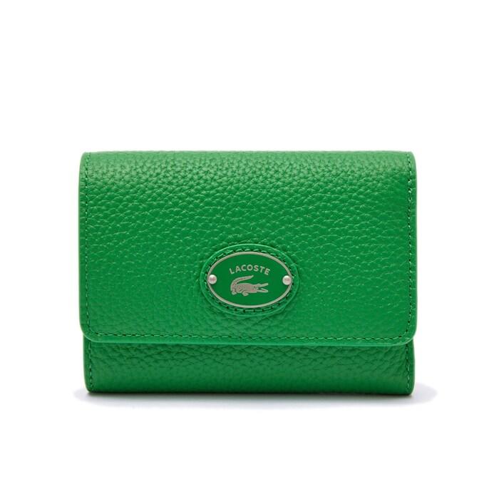 women top grain leather flap close wallet