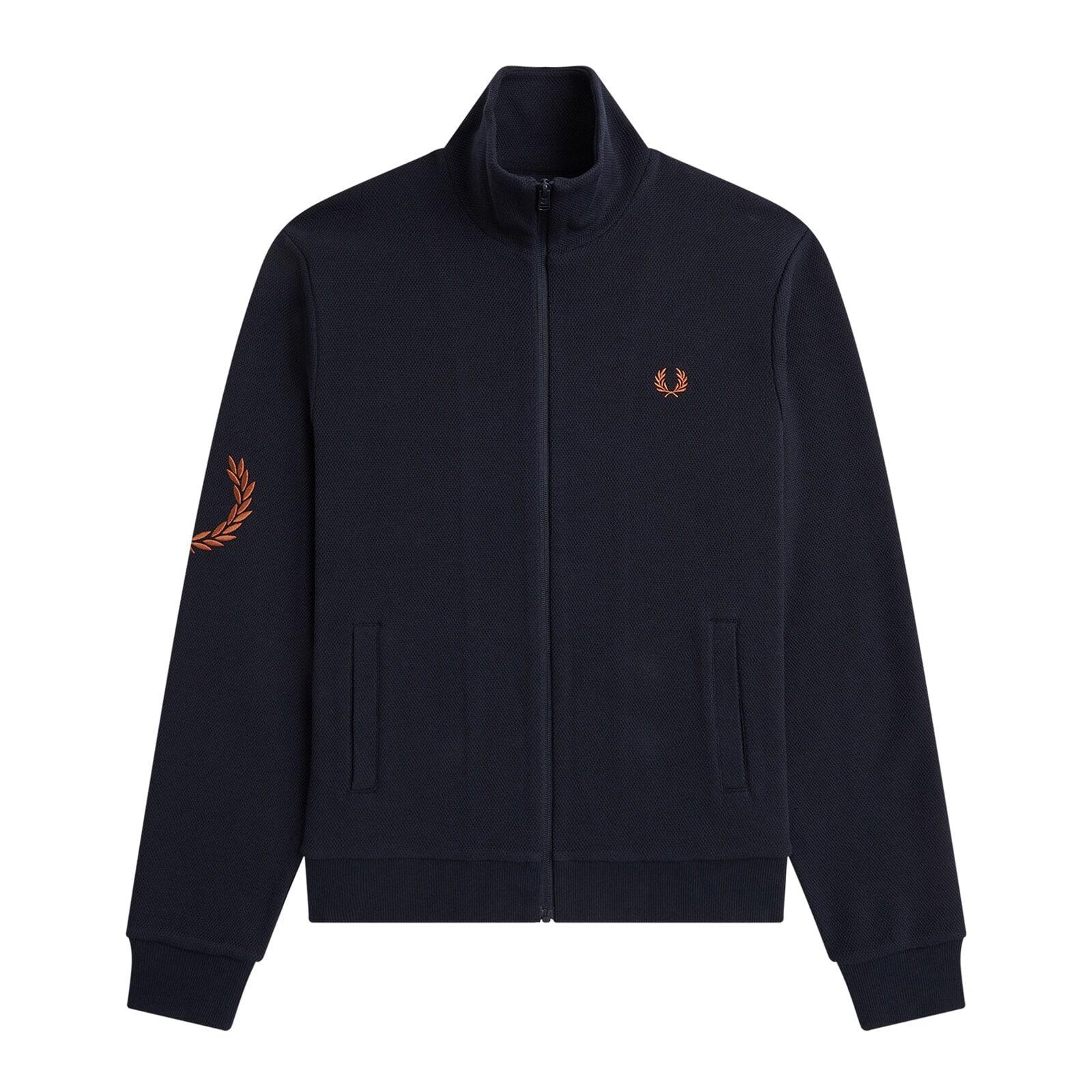 men navy laurel wreath sleeve track jacket