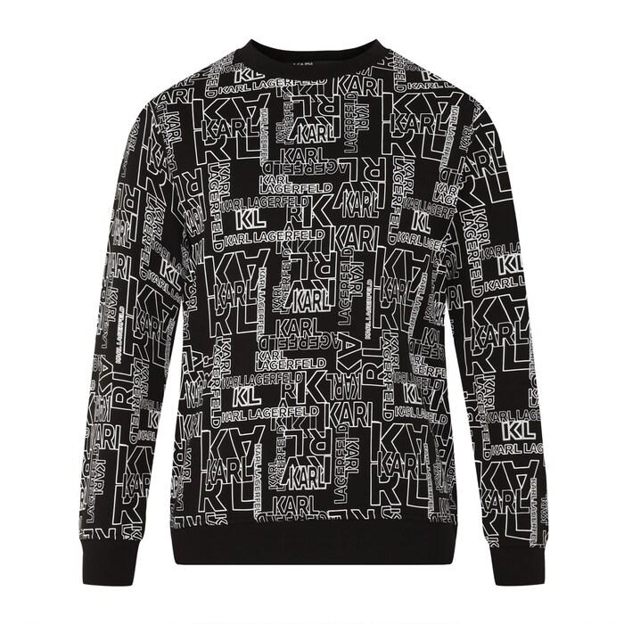 men black all-over block karl print sweatshirt