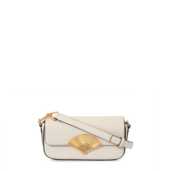 women off-white karl signature fan small crossbody bag